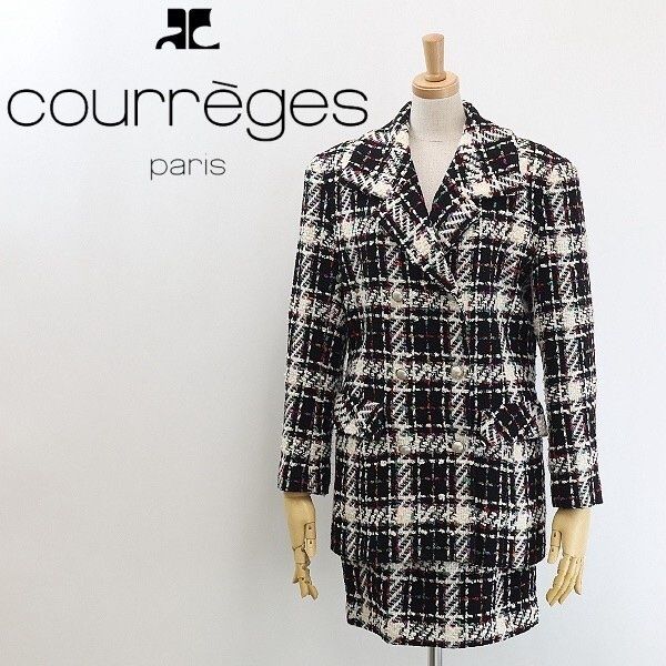 Giacche: Ensemble tailleur jupe en tweed Courrèges Paris  – Usato da Petit-Lancy venduto da VanderVault