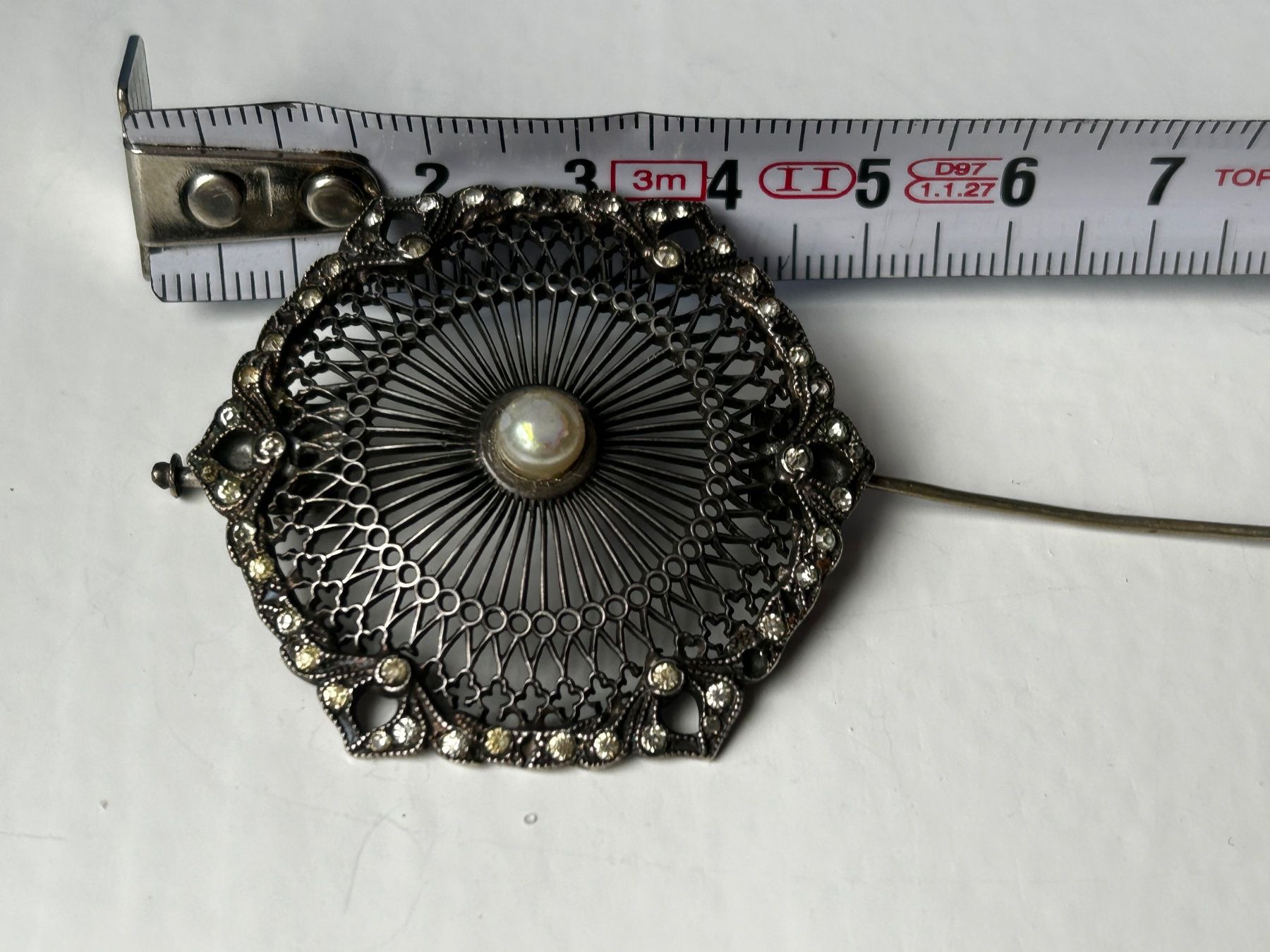 Broches & Aiguilles: Antike Silber Brosche, Filigran, Perle – D'occasion à Dittingen par Bellevista 6