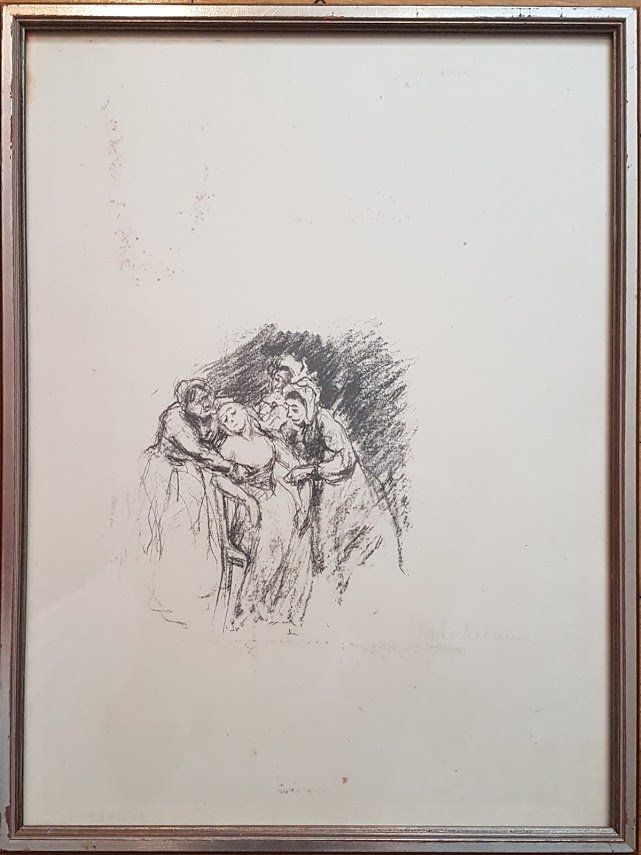 Xilografie: Max Liebermann Holzschnitt Die ohnmächtige Sara – Usato da zurich venduto da ARTMYART
