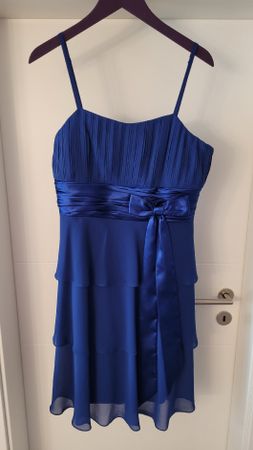 blaues Cocktailkleid mit Chiffon 40/42