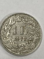SVIZZERA 1 FR MONETA IN ARGENTO 1953 usata - circolata