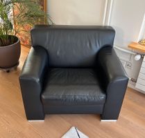 Machalke Ticino Ledersessel omega schwarz (alusockel)