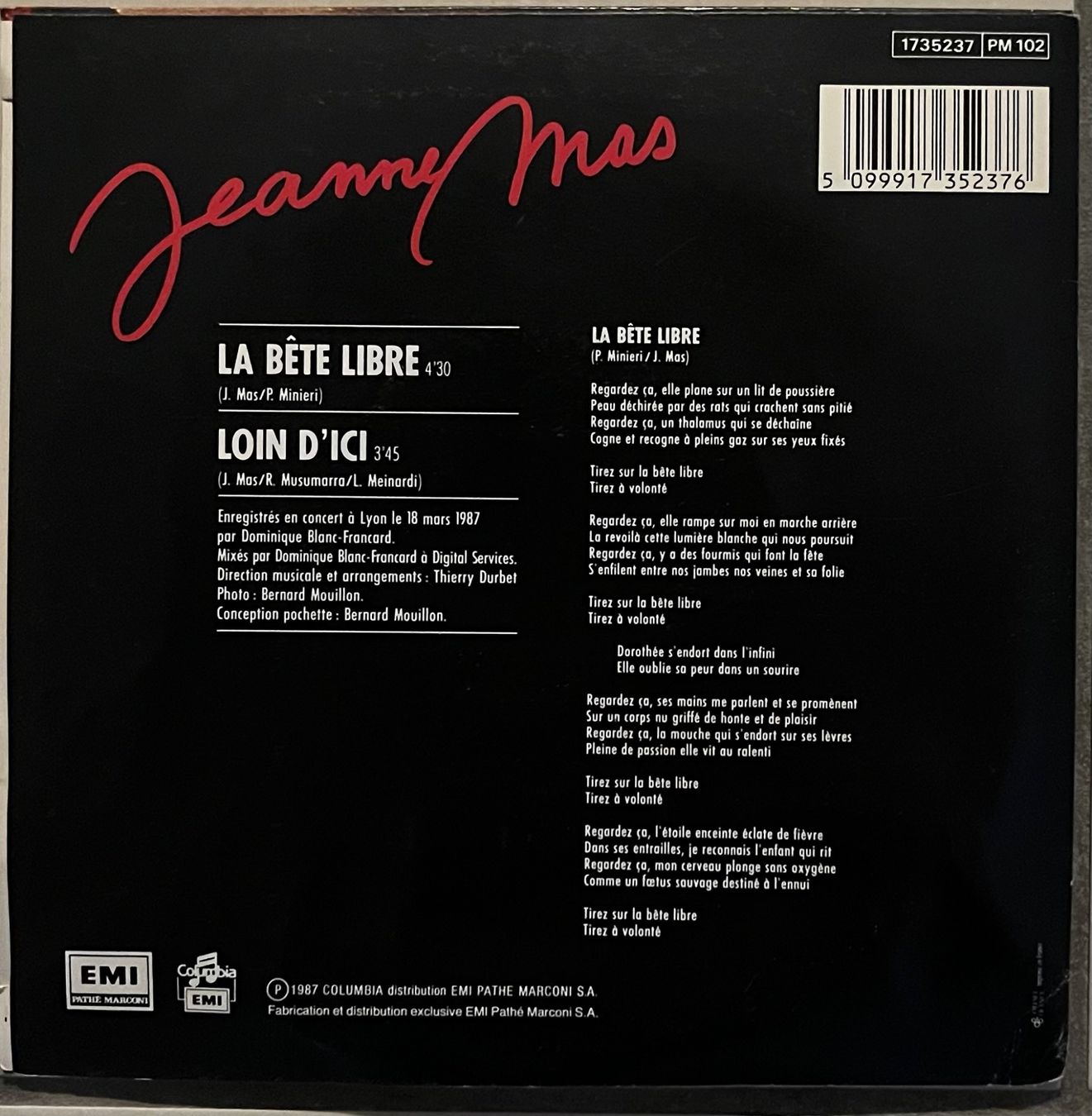 Schallplatten: JEANNE MAS - LA BÊTE LIBRE – Gebraucht aus Bussigny von vinyl-pas-cher 1