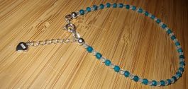 Fusskette Chalcedon & Prehnit facettiert 23,3 -25cm / Ø 3mm