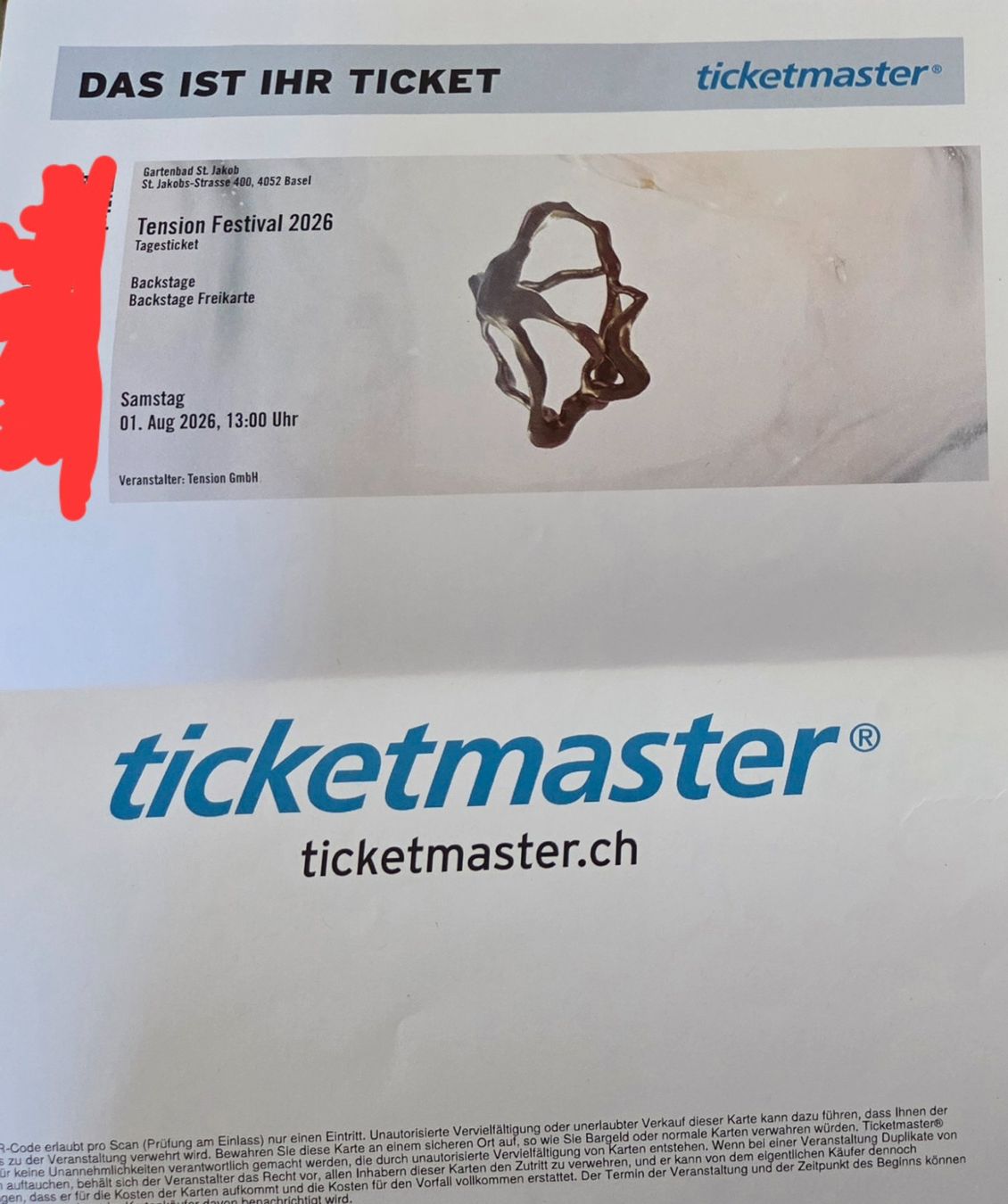 Biglietti: TENSION Festival Ticket VIP/Backstage Samstag – Nuovo e nell'imballaggio originale da Kaiseraugst venduto da Amante85