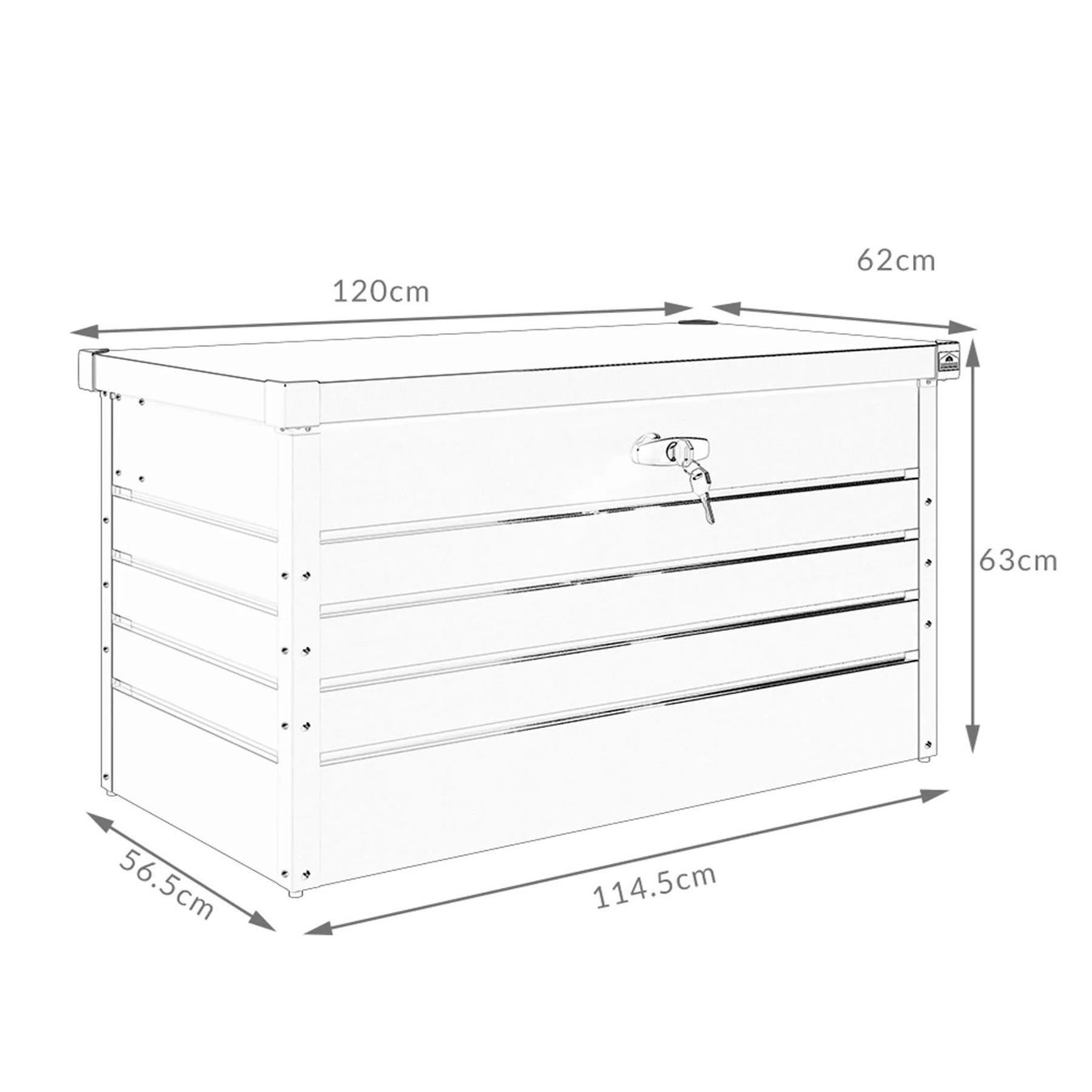 Auflagenboxen: Abschließbare Metall Auflagenbox weiß – Neu und originalverpackt aus Bottighofen von zaap 8
