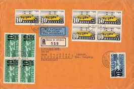 Flugbrief Zürich-Affoltern - Leipzig , Mischfrankatur , 1937