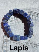 Lapis  Lapislazuli   Armband.    unregelmässige Würfel