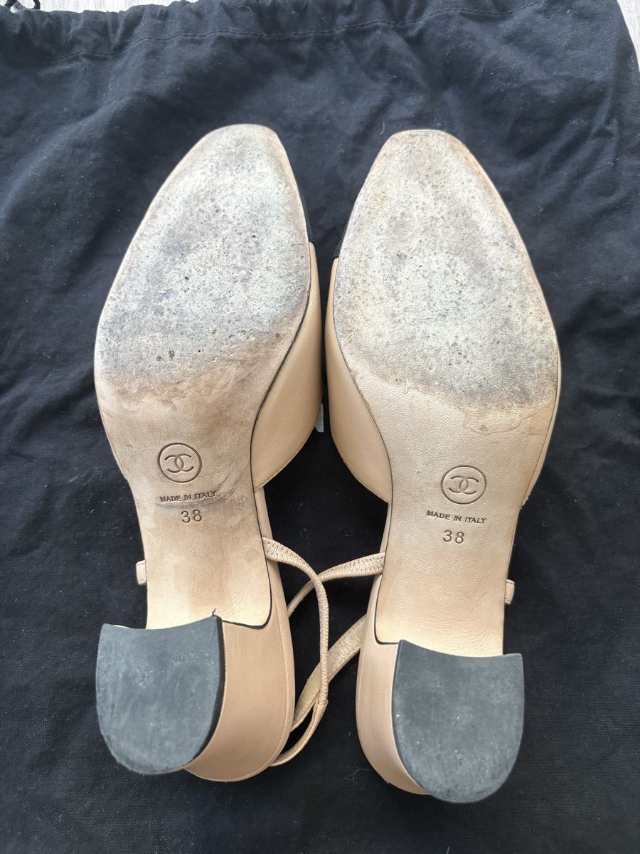 Chanel Damenschuhe: Chanel Slingback Pumps in beige/schwarz – Gebraucht aus Zürich von mausi030 5