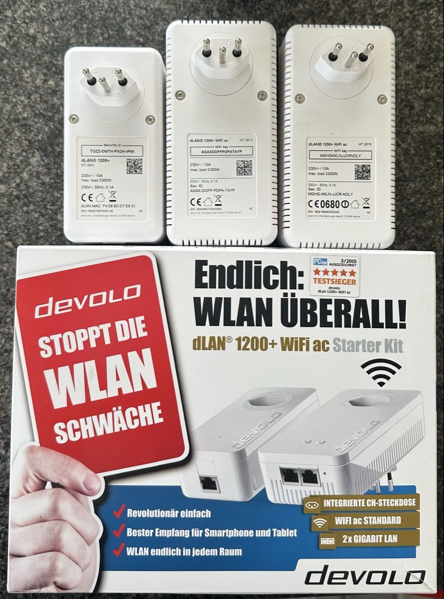 Devolo Wlan: Devolo dLAN 1200+ WiFi ac Starter Kit mit Zusatzadapter – Gebraucht aus Lohn-Ammannsegg von Kurt1968