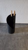 Feuerzangen Zubehör Set mit Halterung schwarz guter Zustand