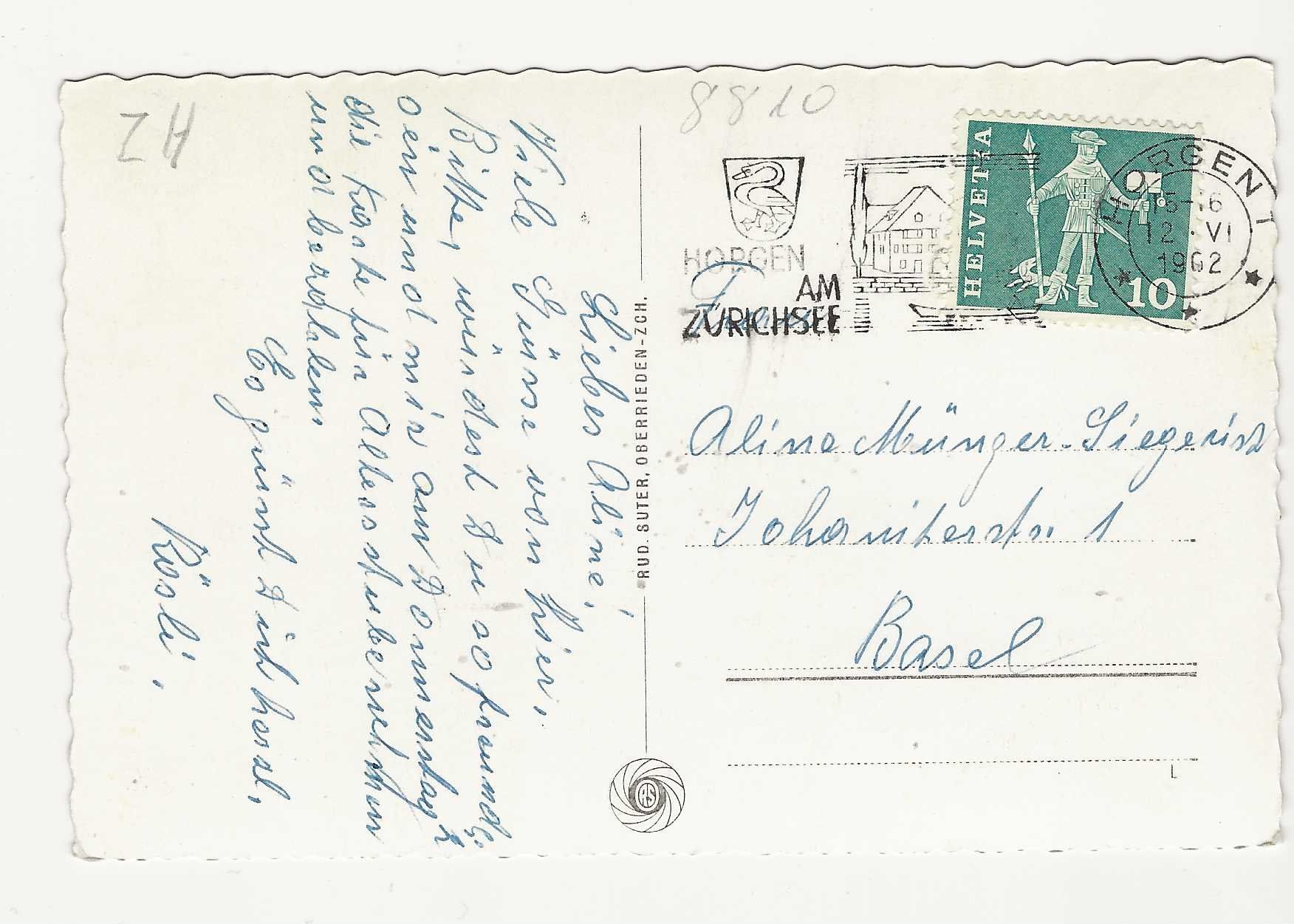 Cartoline postali: HORGEN MIT GLARNERALPEN – Usato da Küttigen venduto da rol_hk98 1