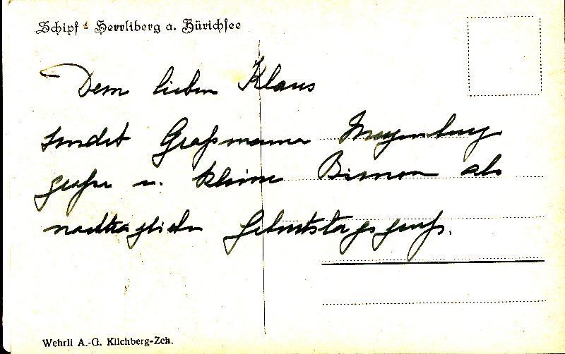 Cartoline postali: Herrliberg - am Zürichsee Schipf + c1910 – Usato da Emmenbrücke venduto da teestube 1