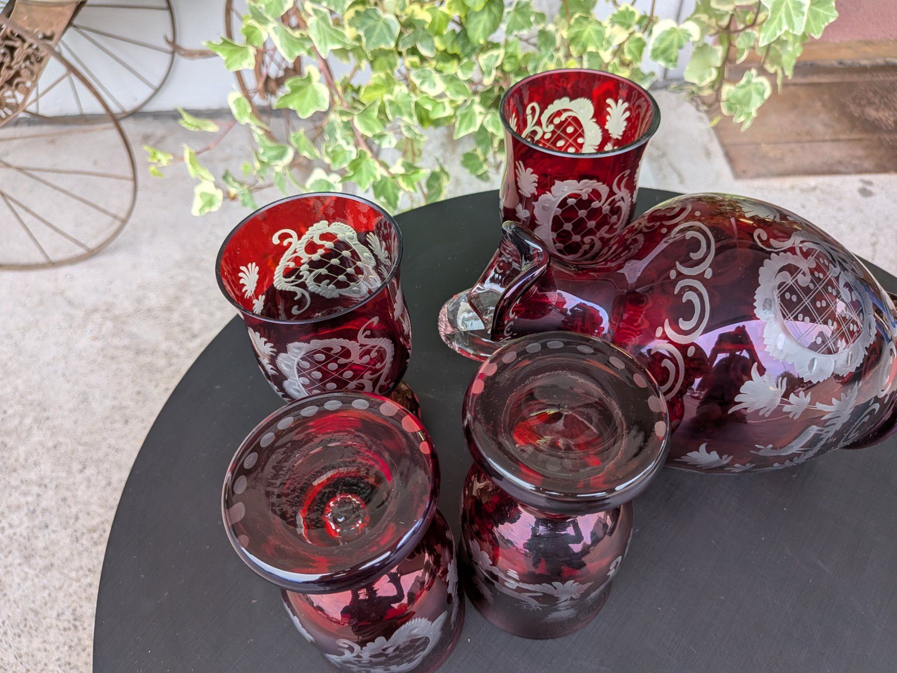 Verres: Krug mit 4 Gläsern antik – D'occasion à Emmen par Brockofsky 4
