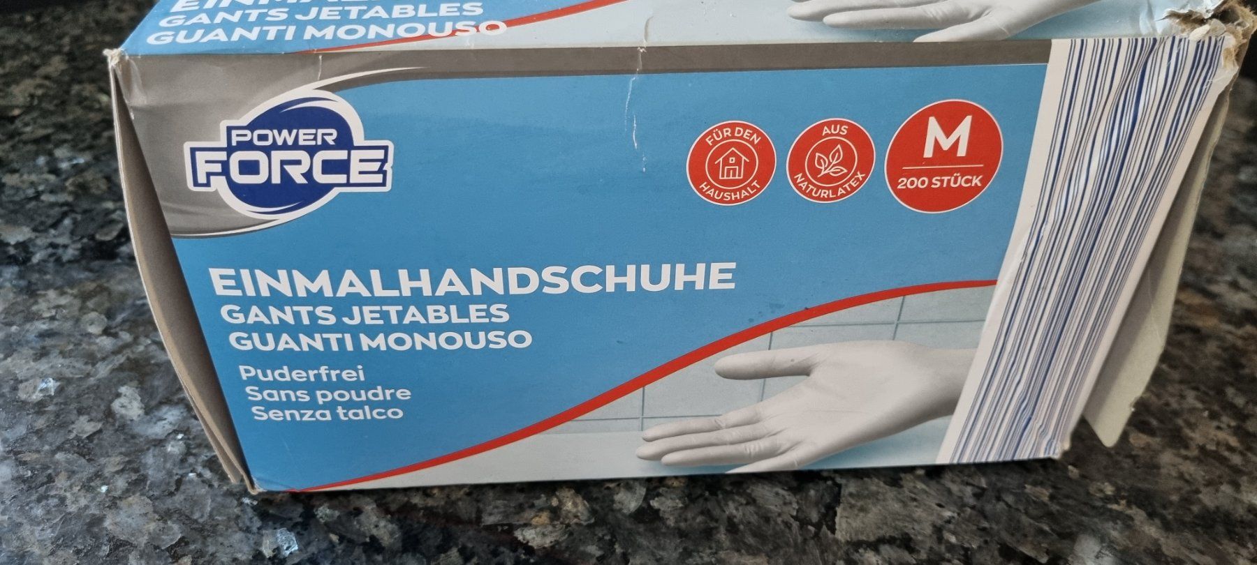 Guanti & manicotti: Power Force Einmalhandschuhe Grösse M 200 Stk ungeöffnet – Nuovo (secondo la descrizione) da egliswil venduto da Maggy6 1