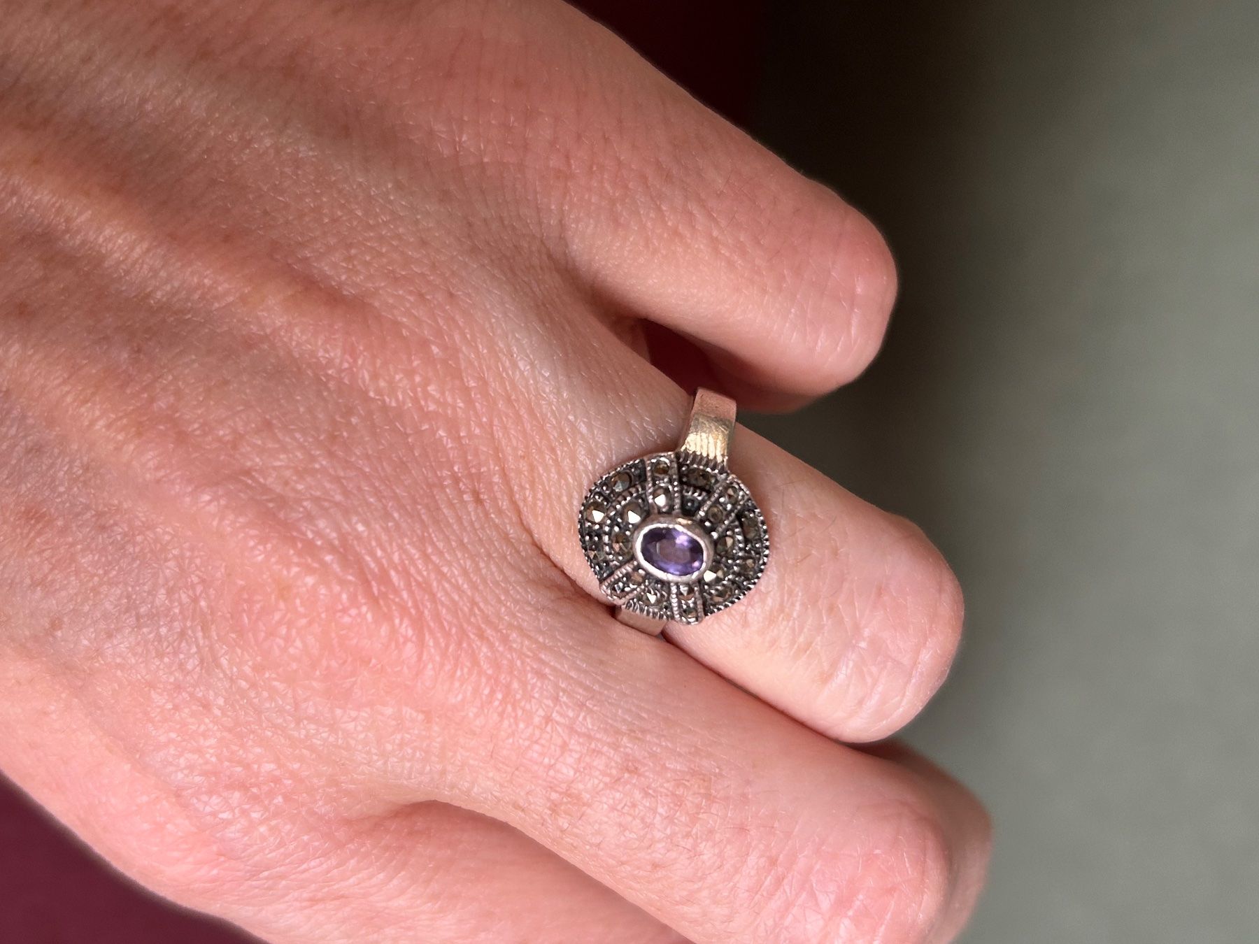 Anelli: Silberring Amethyst/Pyrit (55) – Usato da Dittingen venduto da Bellevista 1