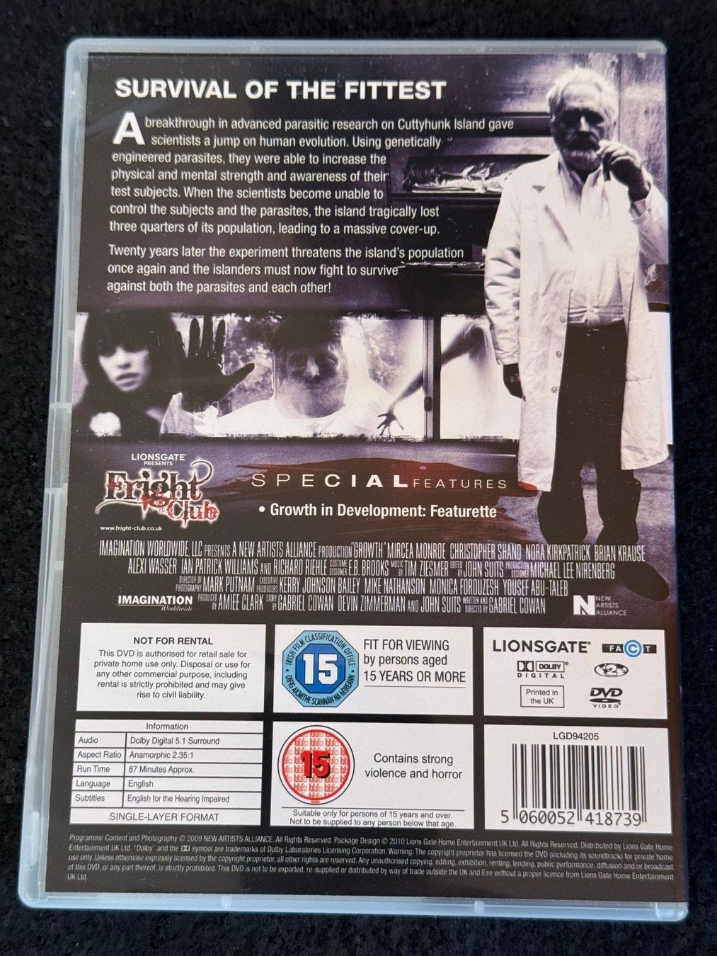 Tous les DVDs: GROWTH DVD EN "terror is skin deep" – D'occasion à Fribourg par tschjoly 1