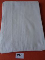 Oberleintuch, Farbe weiss mit gewobener Bordure - Vintage