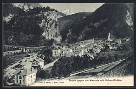 Thusis, Ortsansicht gegen die Viamala mi