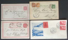 NORGE: 4 pièces postales, des années 1880 à 1960