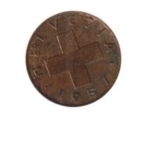 MONETA SVIZZERA 1 centesimo 1957 usata - circolata Rame