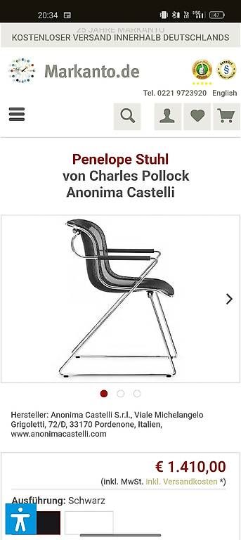 Castelli Chaises: 4 Pénélope Stühle C. Pollock Castelli – D'occasion à Zürich par style-and-design.zh 1