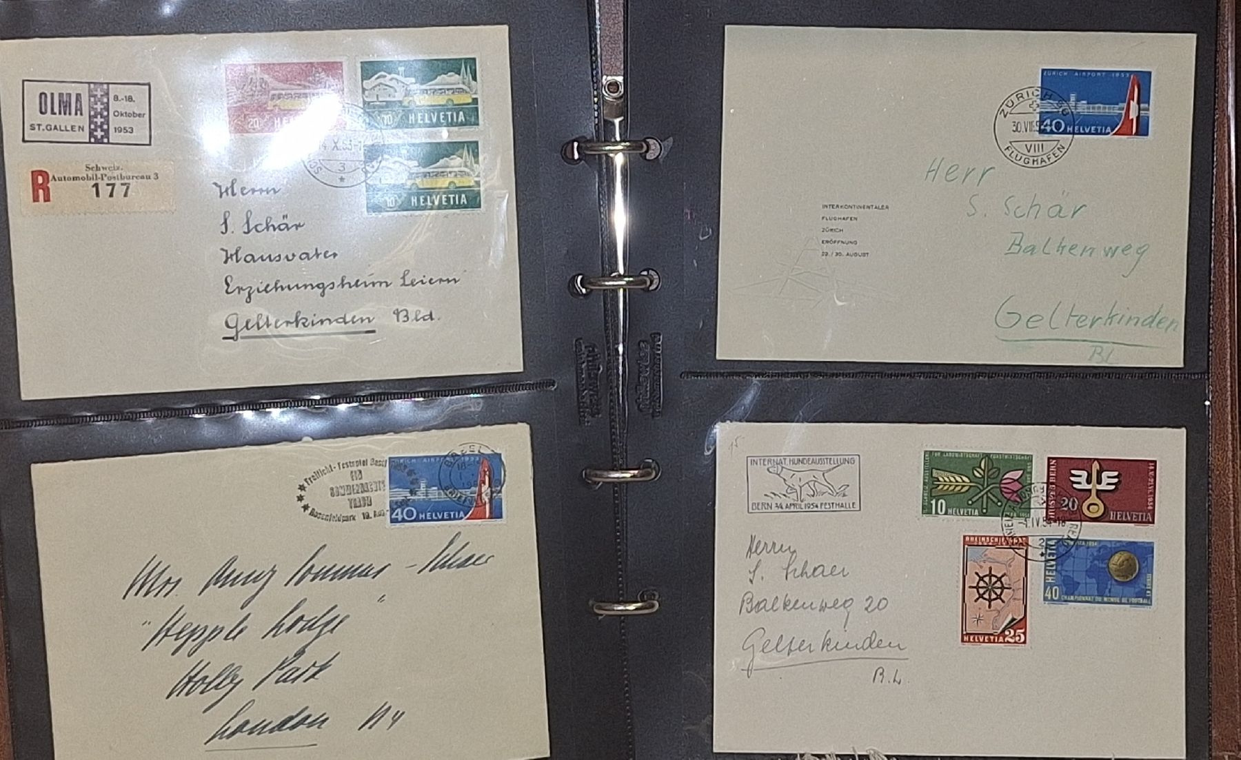 Alle Briefmarken: 44 Briefe ET / Sonderstempel mit Album – Gebraucht aus Balgach von SIMEON27 2