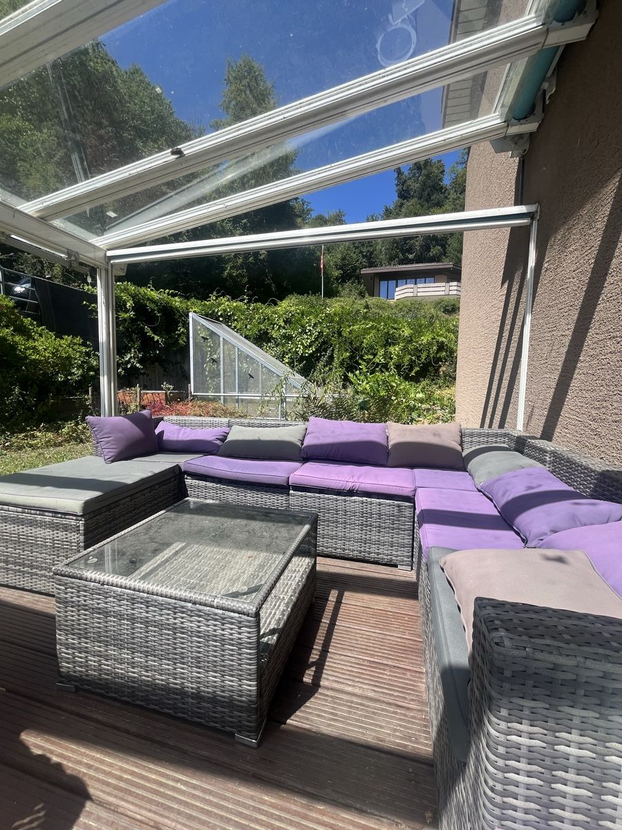 Divani: Polyrattan Gartensitzgruppe, Lounge Set, 9-teilig, grau – Usato da Hinterkappelen venduto da J0achim 5