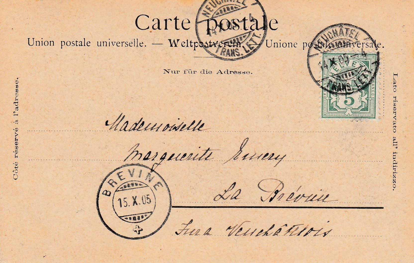 Cartoline postali: Les Ponts  NE       en 1905 – Usato da Brig venduto da Valcards54 1