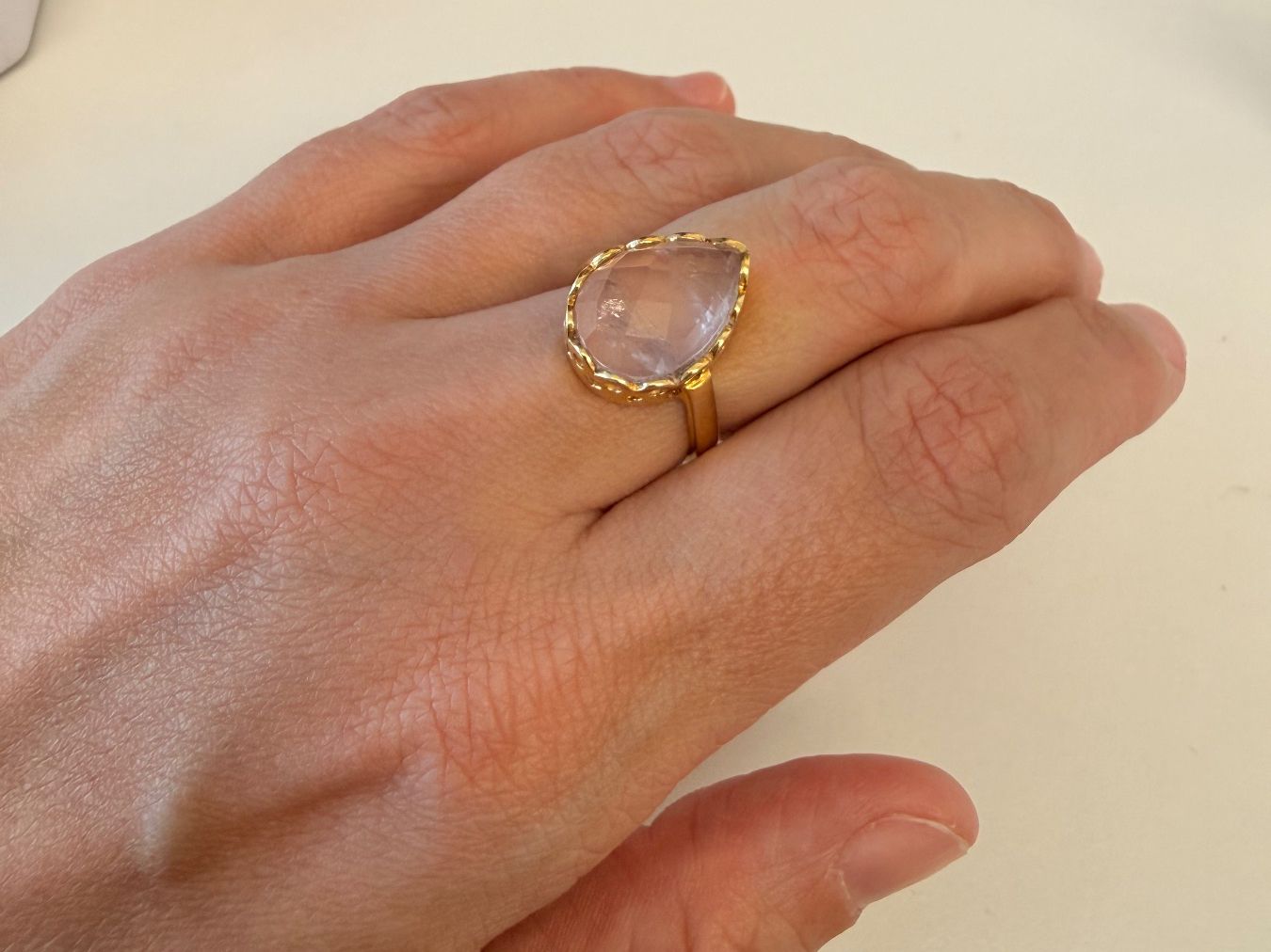 Anelli: Ring Silber 925 mit einem Rosenquarz Stein Gr. 58 – Nuovo e nell'imballaggio originale da Zug venduto da gold.schmuck 2
