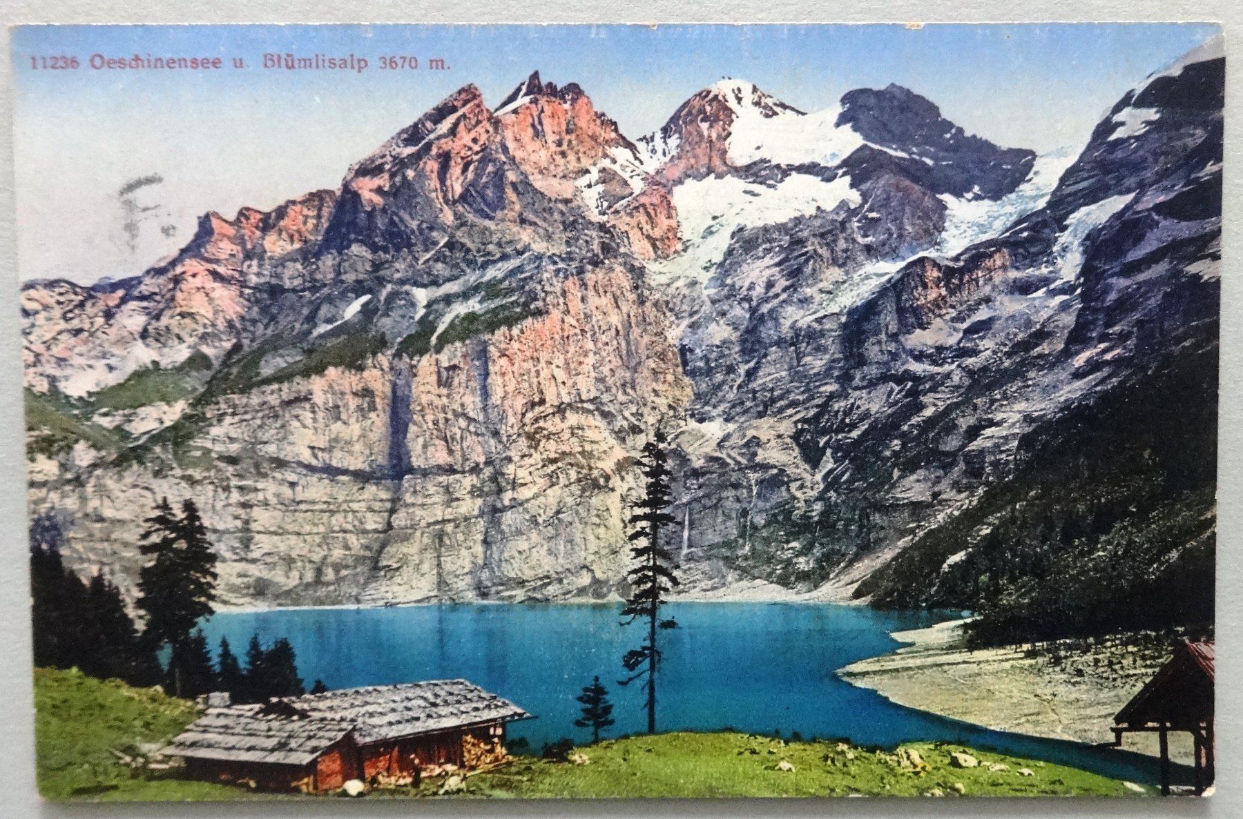Cartoline postali: Oeschinensee u. Blümlisalp 3670 m – Difettoso da Fétigny venduto da Billy2miny