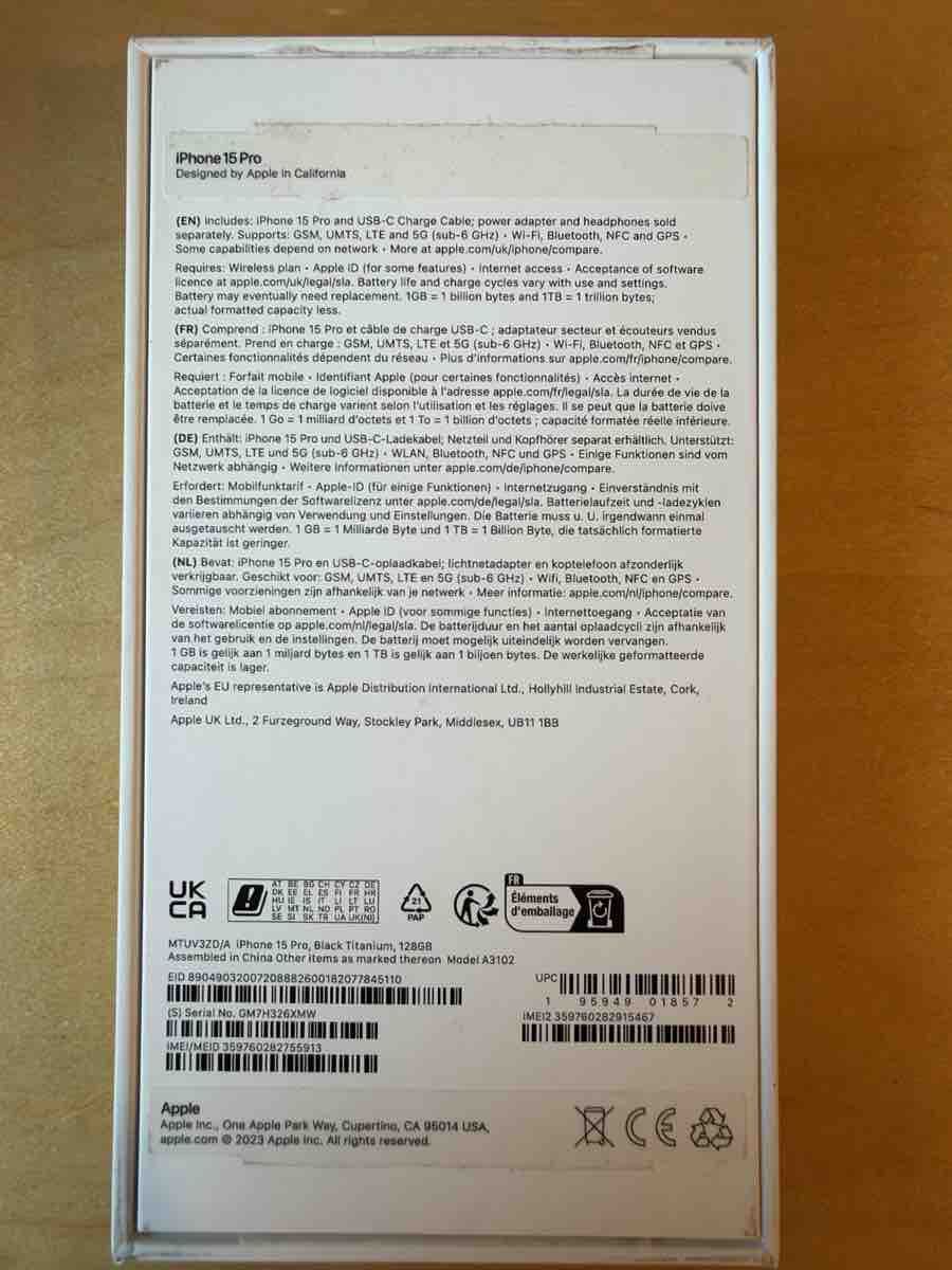 Apple Handys / Smartphones: Apple iPhone 15 Pro 128GB – Gebraucht aus Zürich von involatus 2