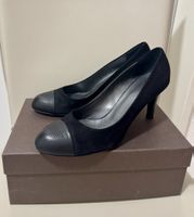 Damen Pumps Navyboot schwarz Wildleder Grösse 40