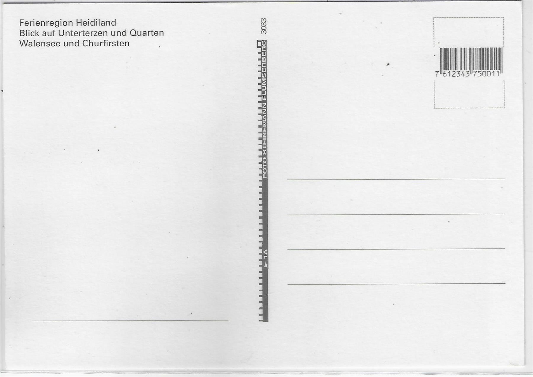 Cartoline postali: Unterterzen und Quarten am Walensee – Usato da Ettingen venduto da Kartenplanet 1
