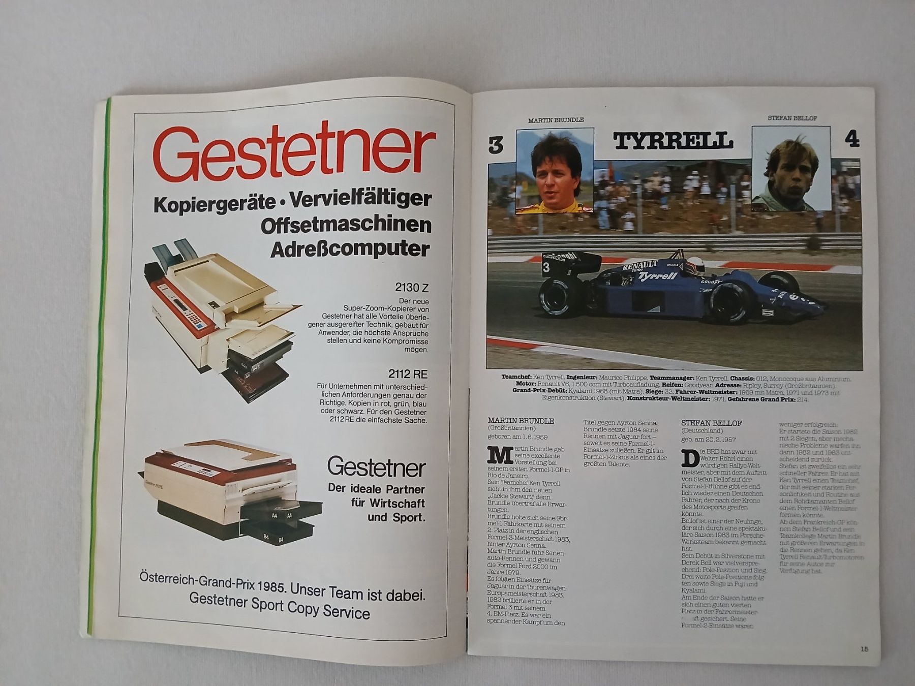 Riviste & Magazine: Programmheft Formel 1; GP Österreich, Zeltweg 1985 – Usato da Aarburg venduto da Hktm 2