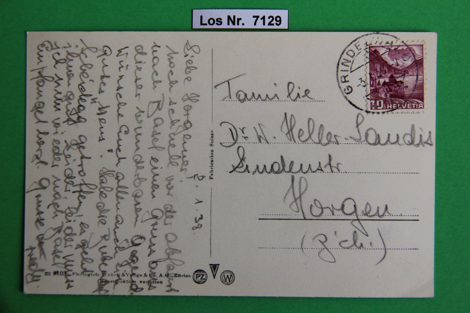 Cartoline postali: CH Ansichtskarte Grindelwald 30iger Jahre           Los 7129 – Usato da Volken venduto da jukon65 1