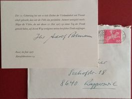 Adolf Portmann 1897-1982 Biologe Autogramm Karte 10x15cm