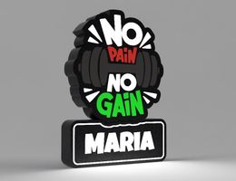 No pain no gain Light Lightbox LED Customizable Name