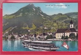 GERSAU MIT GERSAUERSTOCK, DAMPFER UNTERWALDEN, 15.7.1910