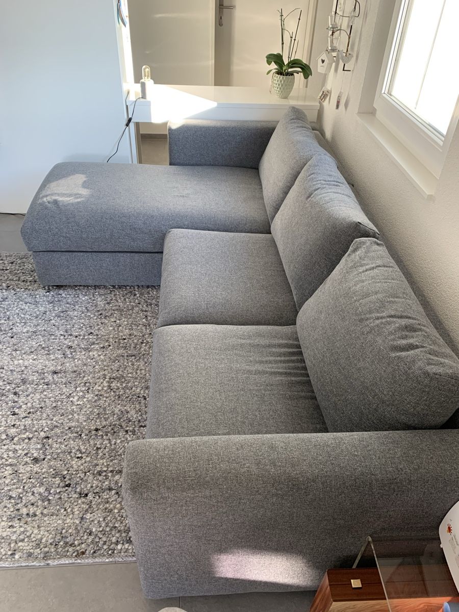 Sofas: 3er Sofa / Couch VIMLE mit Récamiere grau – Gebraucht aus Baar von nic_9886 3