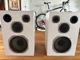 Visaton Lautsprecher Paar 3-Wege HiFi Boxen in weiss