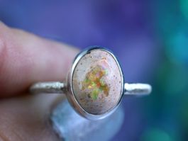SALE! PRISMA Feueropal Silberring · EU 56 - 57 · Unikat