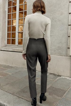 Pantalon cheville NEUF Taille haute T/L gris