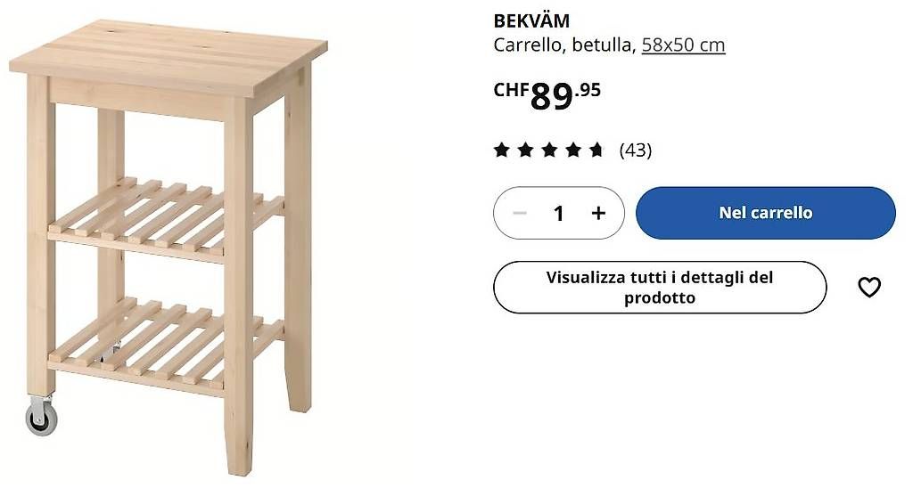 Werkbänke: Carrello Ikea Bekvam betulla – Gebraucht aus Lugano von mrj_2vw9 1