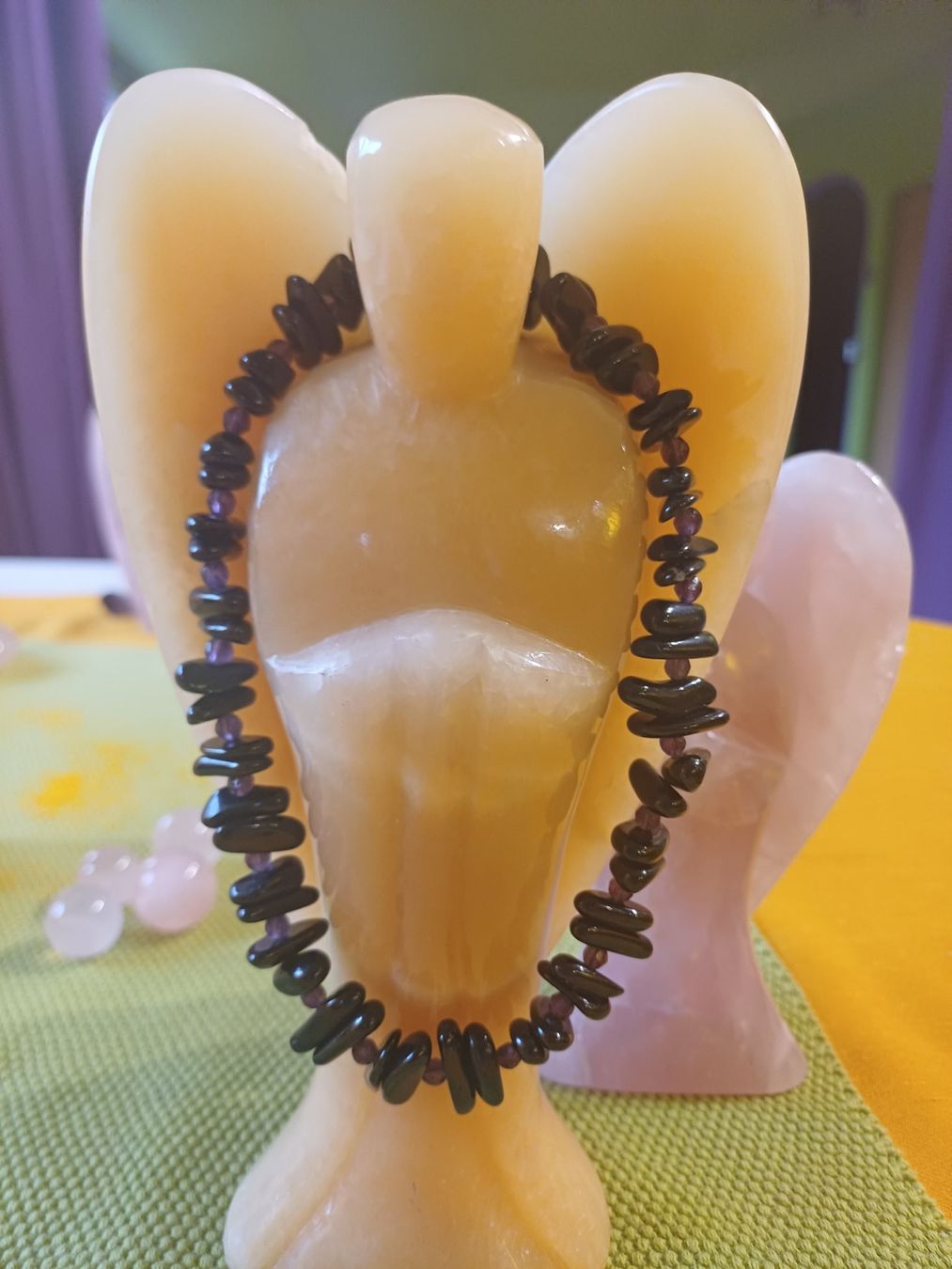 Catenine: Schwarze Turmalinkette mit Amethyst – Nuovo e nell'imballaggio originale da Zwingen venduto da ame_qh5m