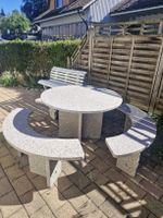 Gartensitzgruppe aus Granit rund mit drei Bänken stabil