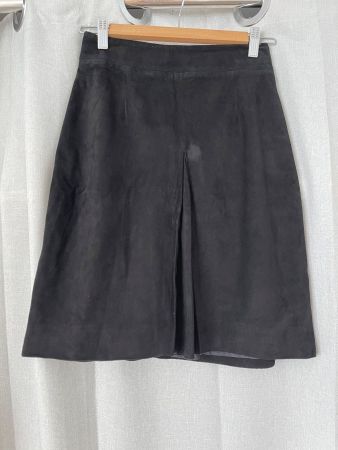 A-Linen Wildlederjupe Designer schwarz 34 Versand 9.-