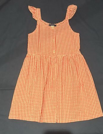 Robe d'été à carreaux rouges et blancs okaidi 8 ans
