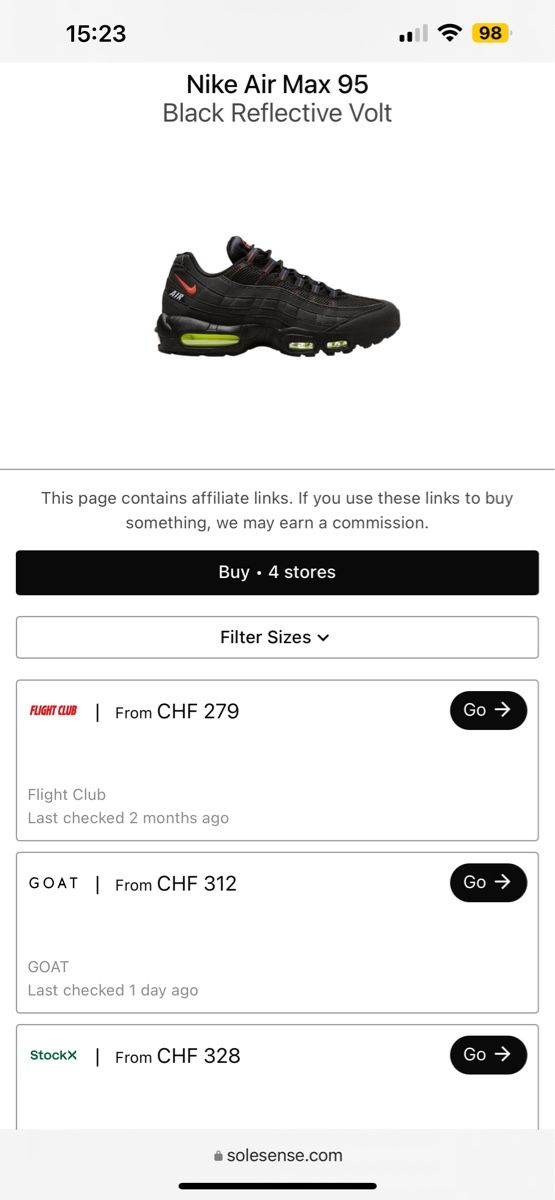 Nike Scarpe da uomo: Neuer Nike Air Max 95 Black Reflective Volt, Grösse 46 – Nuovo (secondo la descrizione) da Riniken venduto da mis_69lc 6