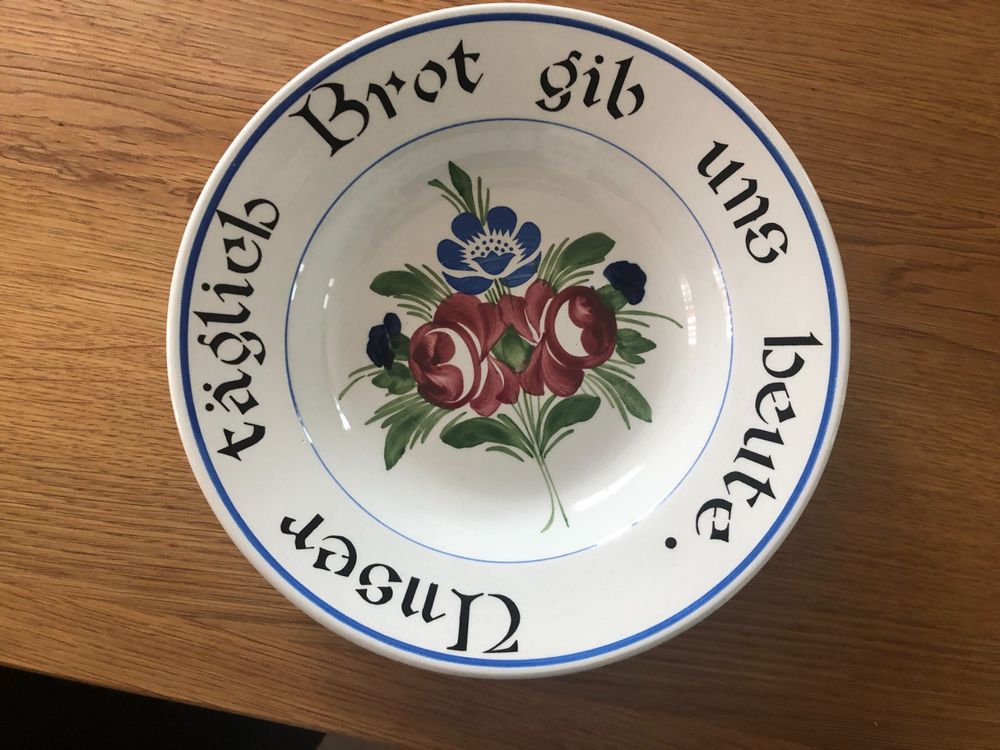 Teller mit Spruch "Unser täglich Brot gib uns heute" Kaufen auf Ricardo